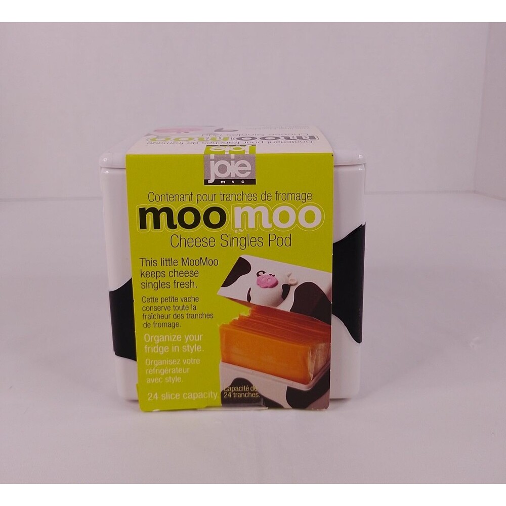 Joie Moo Moo Sliced Cheese Storage Container Pod Fridge Organizer NEW - Picture 2 of 6